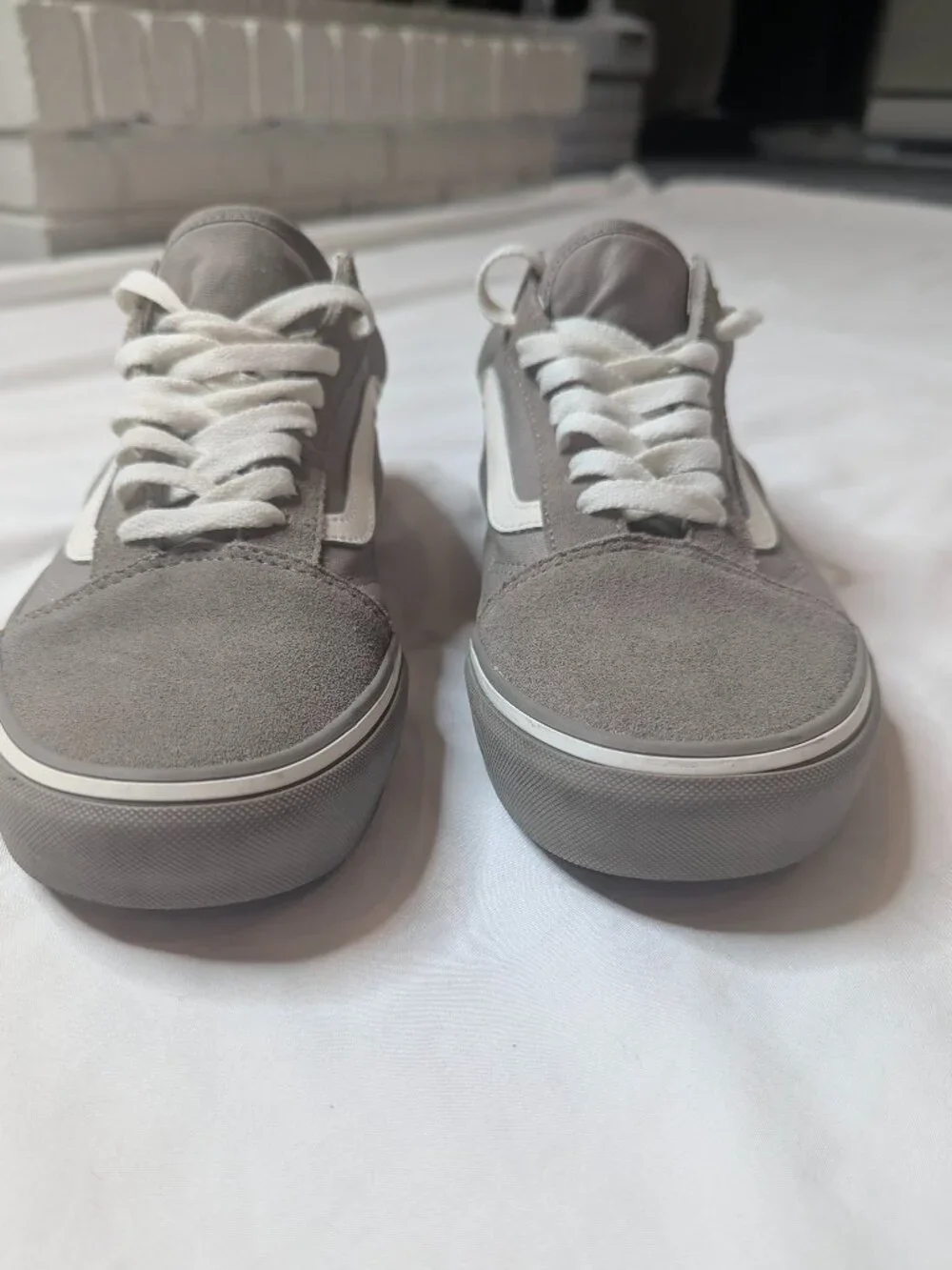 Men's Old Skool Vans, Gray Size 9.5M/11W